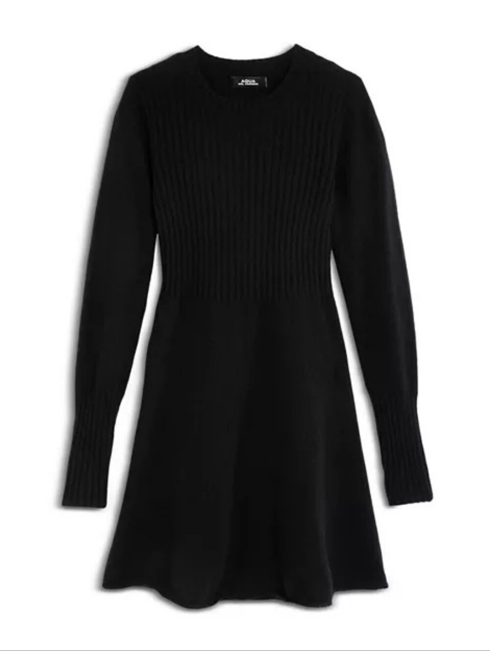 NWT Aqua Cashmere Navy Long-sleeve Sweater Dress, 7/8Y